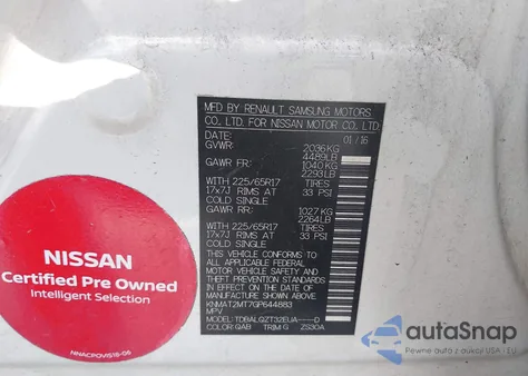 2016 Nissan Rogue Sv from USA, damaged, VIN KNMAT2MT7GP644883